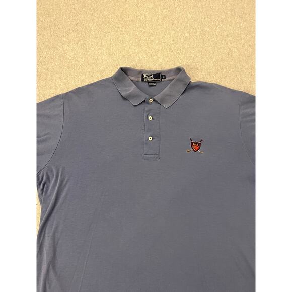 Polo Ralph Lauren Shirt Men's Large‎ Gray Golf Crest Logo Fine Cotton Polos - Picture 3 of 13